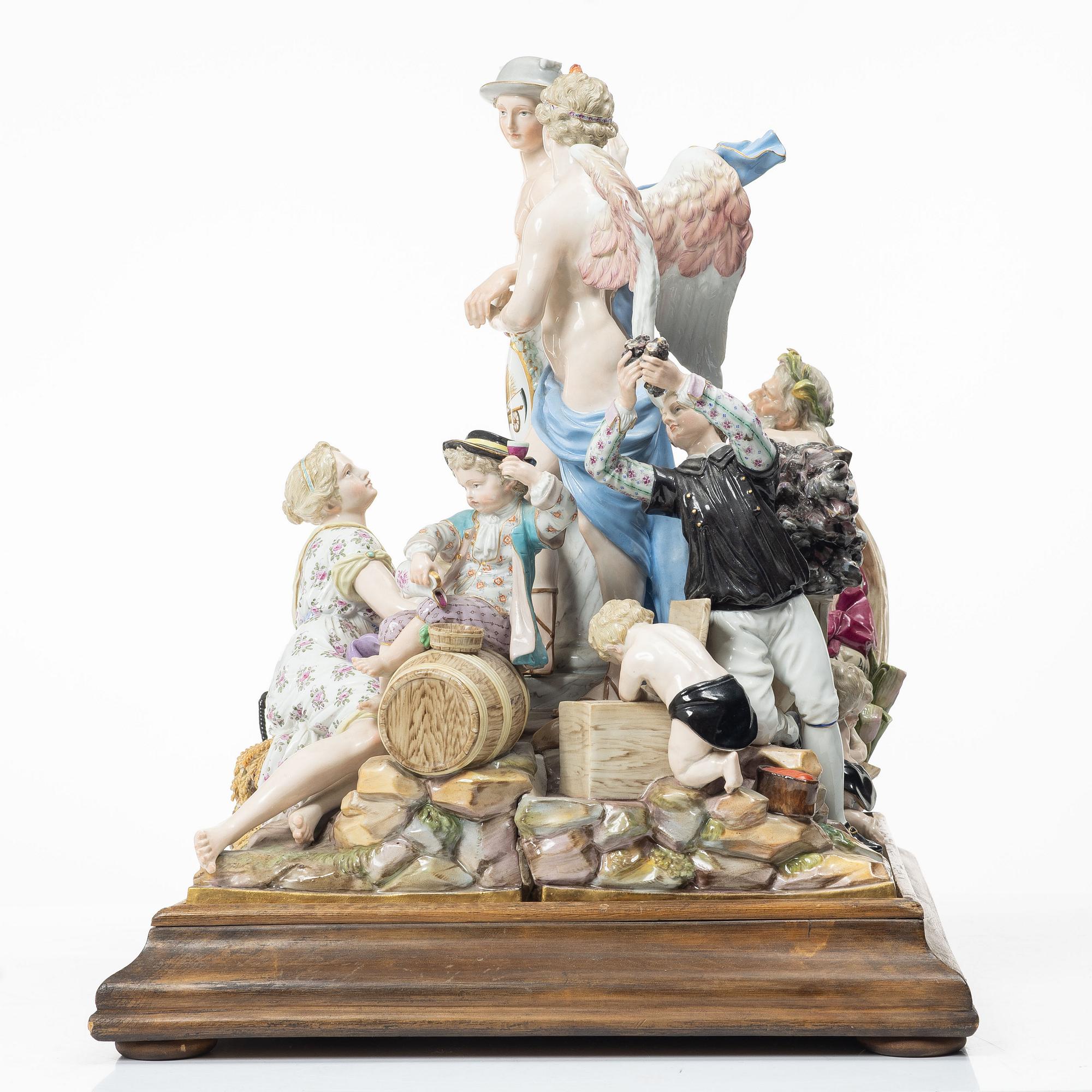 Meissen, Figurgrupp, porslin, "Allegorie der Handel", 1800-tal.