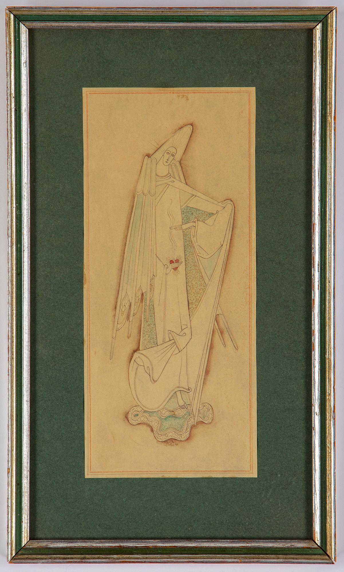 Gösta Adrian-Nilsson, tusch & akvarell, signerad.