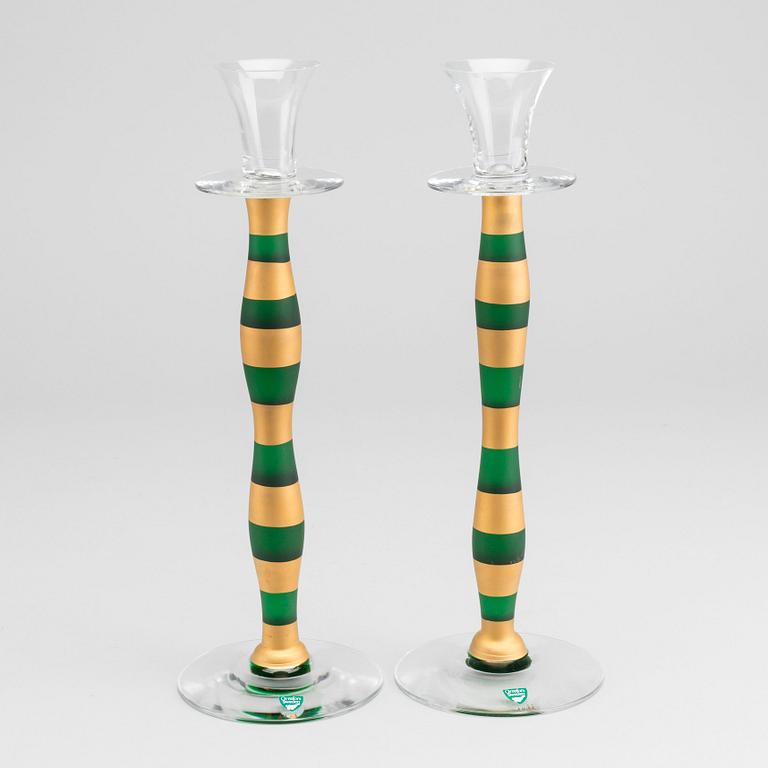 A PAIR OF CANDLESTICKS "CELESTE" BY ANNE NILSSON ORREFORS.