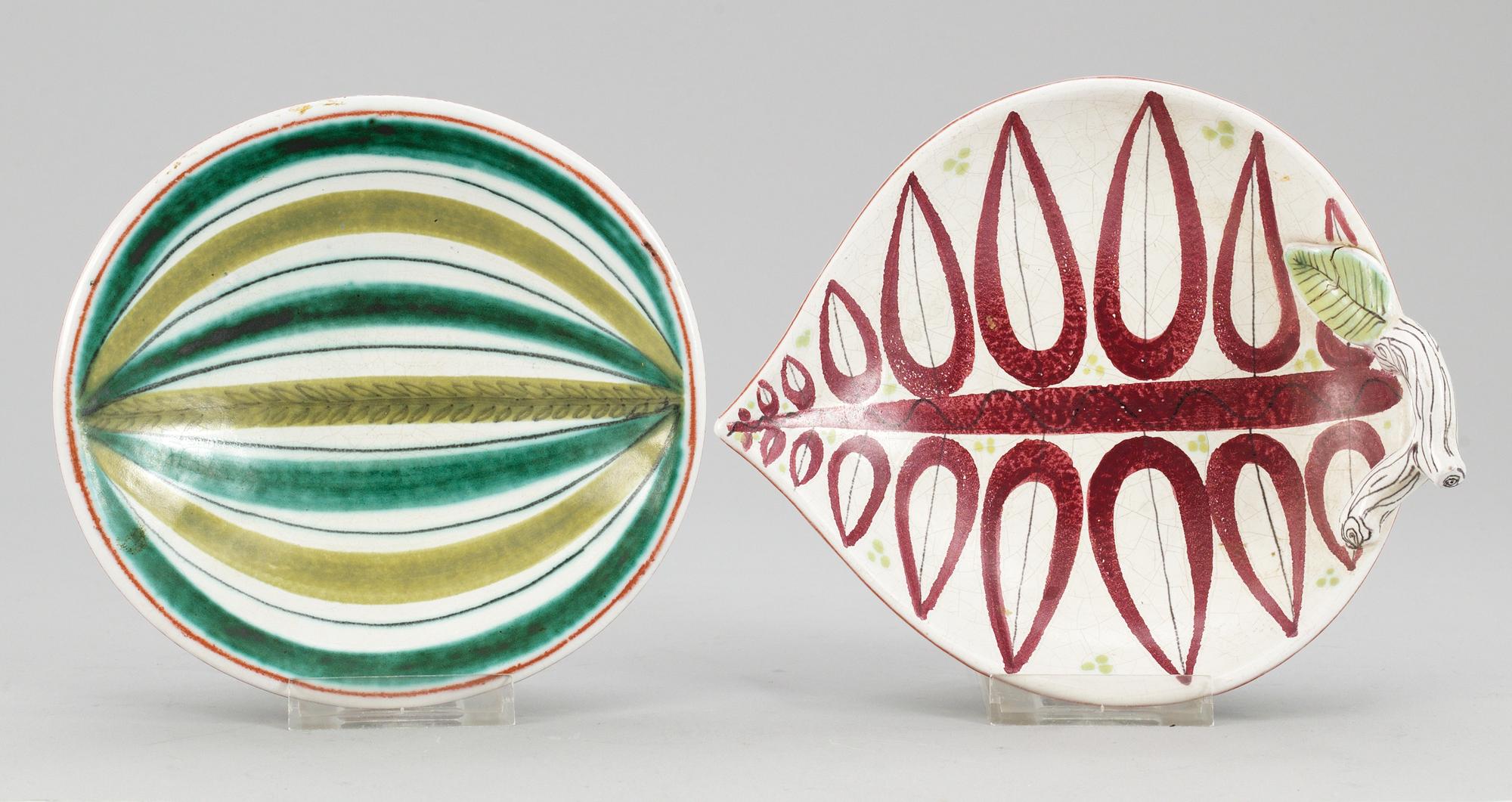 FAT, 2 st, fajans. Stig Lindberg, Gustavsberg.