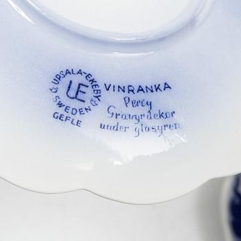 Arthur Percy, a 90-piece 'Blå Vinranka' creamware service, Gefle, Sweden, first half of the 20th century.