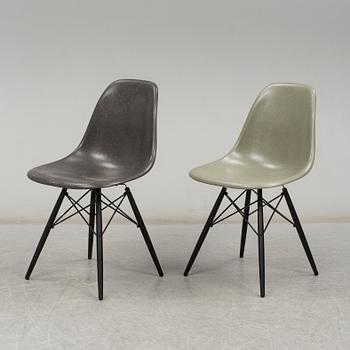 CHARLES & RAY EAMES, two 'DSW' fibreglass chairs from Vitra, 2018.