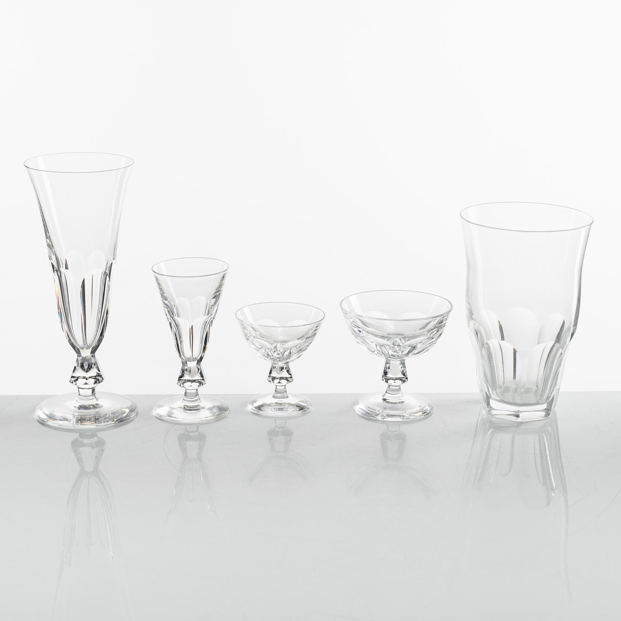 Elis Bergh, a 'Bergh' 54-piece glass service, Kosta, Sweden.