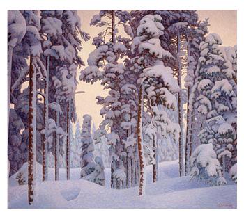 Hilding Werner, Snow-covered winter landscape.