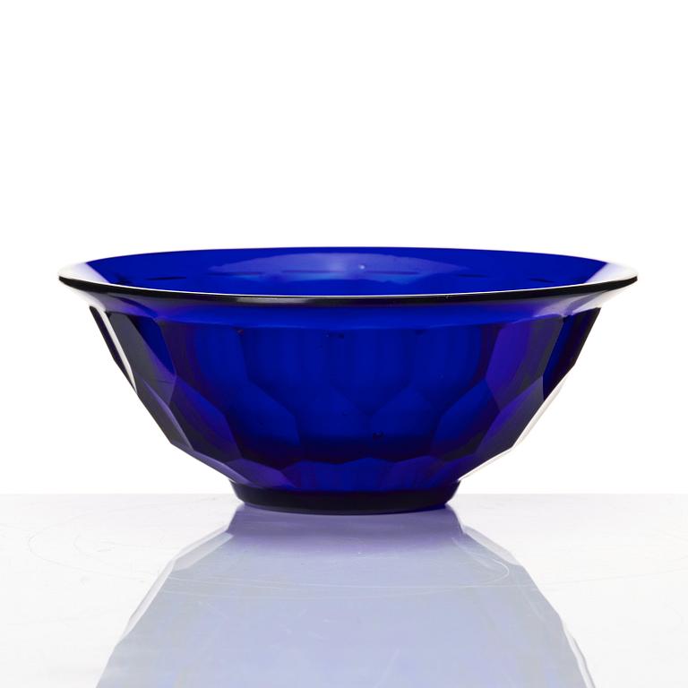 A blue peking glass bowl, Qing dynasty (1644-1912).