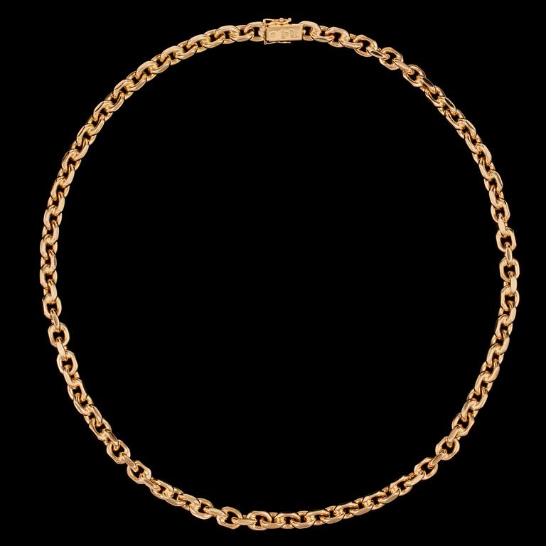 A gold chain/necklace, 1989. Weight 94,7 g.