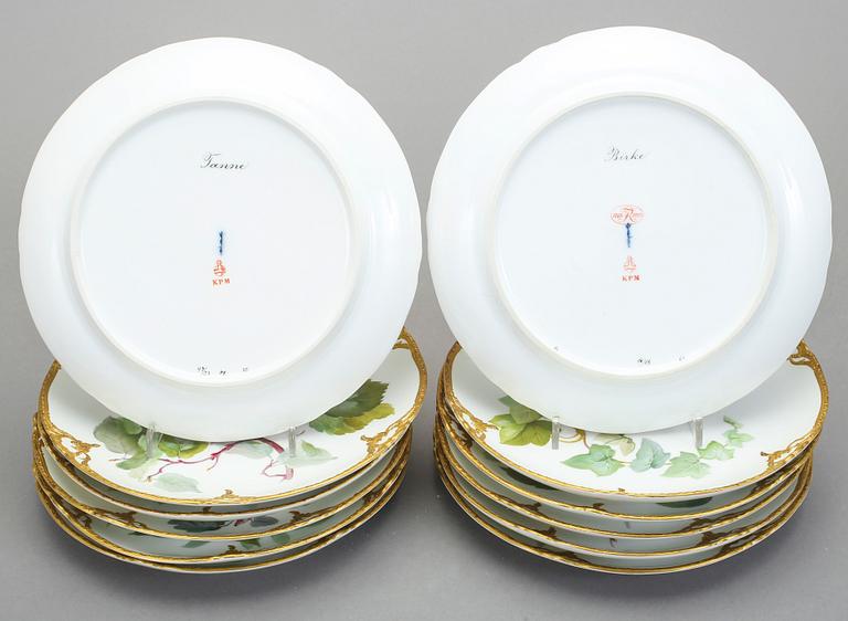 TALLRIKAR, 12st, porslin, KPM Berlin, 1900-tal.