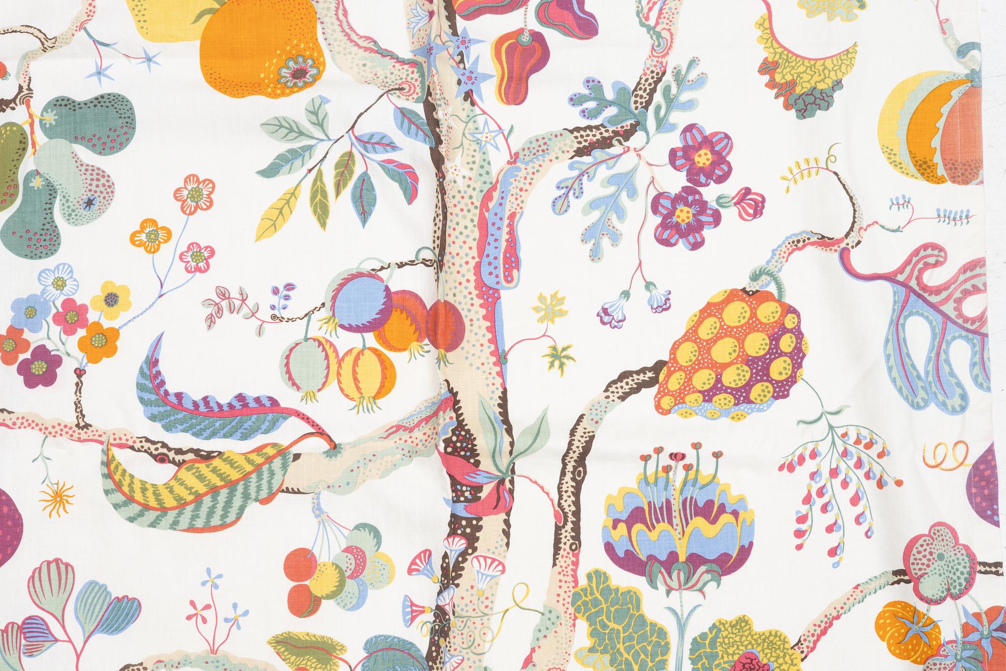 Josef Frank, curtains, a pair, "Vegetable Tree", Svenskt Tenn.