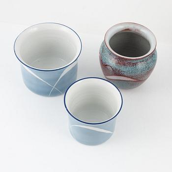 Gösta Millberg, a group of three vases and three pots, Rörstrand.