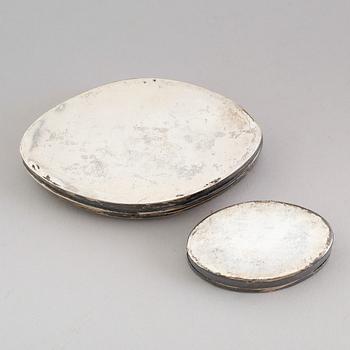 DOSOR, 2 st, silver, svenska stämplar, 1800-tal. Vikt ca 80 gram.