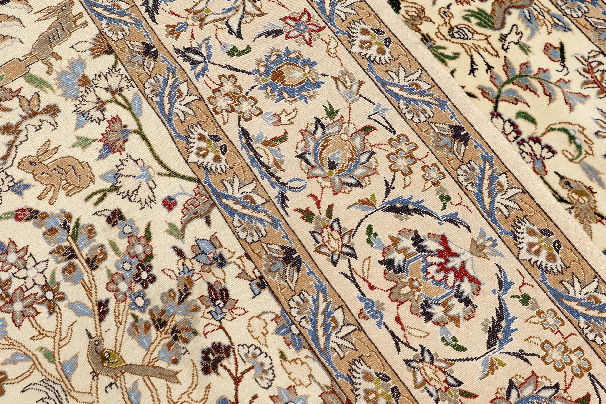 A carpet, Figural Nain, part silk, sk 9LAA, ca 355 x 249.