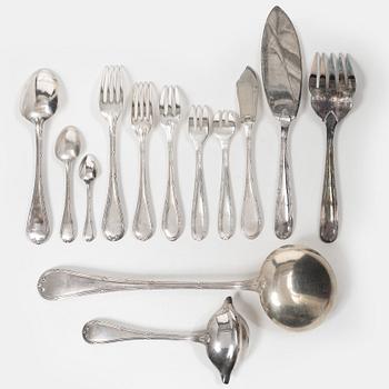 Christofle, an 111-piece silver-plate 'Rubans' flatware set, Frnce, 20th century.