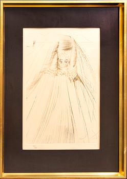 Salvador Dalí, etching and dry needle in color, 5 pcs, signed and numbered.