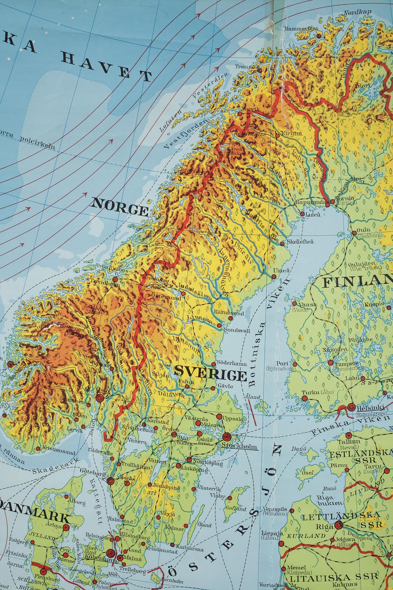 SKOLKARTA, Europa, 1950-tal.