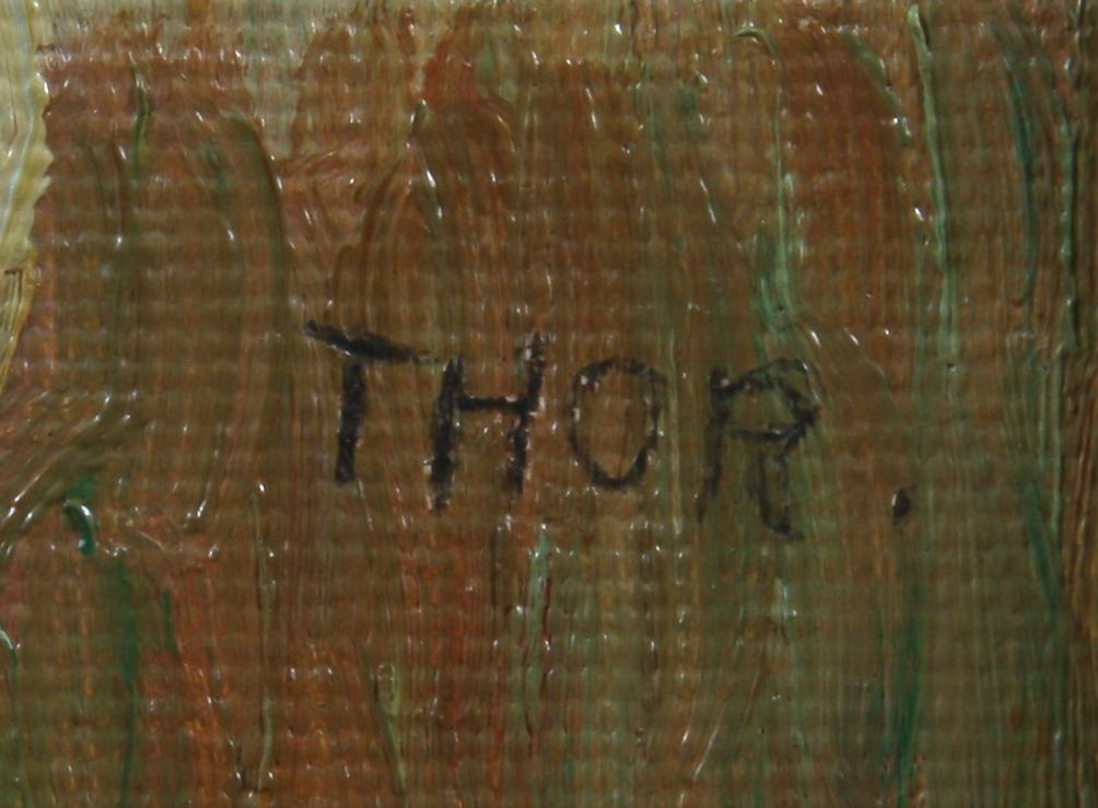 THOR FAGERKVIST, olja på pannå, sign.