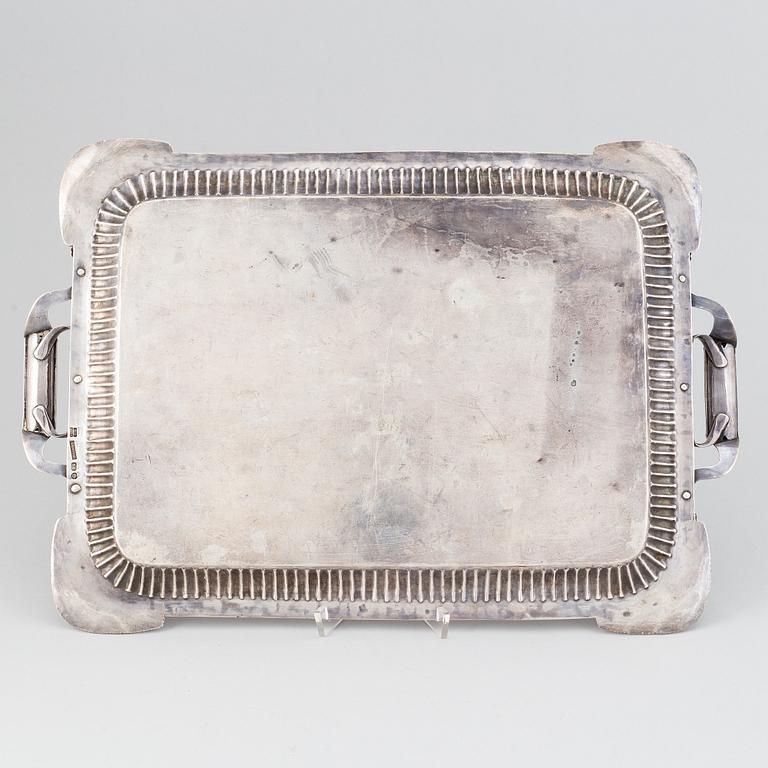 A russian silver tray, mark of Johan Henricson, St Petersburg 1835.