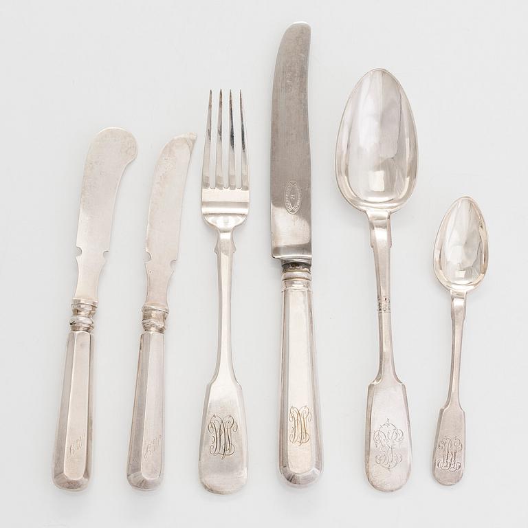 A 30-piece set of silver cutlery, St. Petersburg, Vyborg and Helsinki 1873-1920.