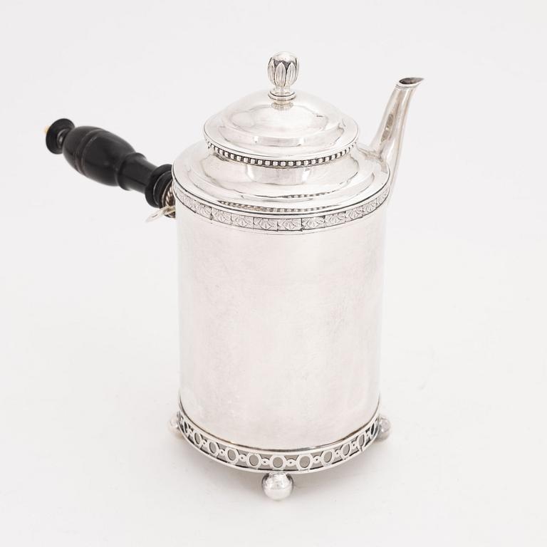 A swedish Silver Coffee Pot, mark of Johan Högstedt, Kalmar 1797.