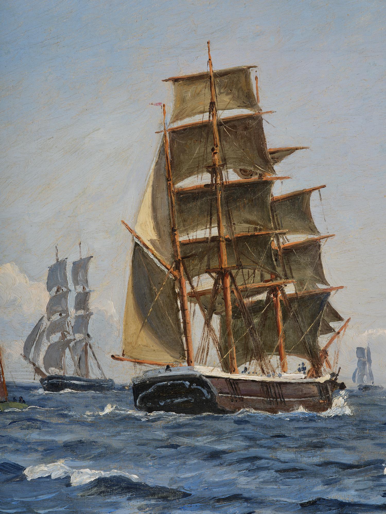 Christian Vigilius Blache, Two barques, brig etc. in Hollaenderdypet.