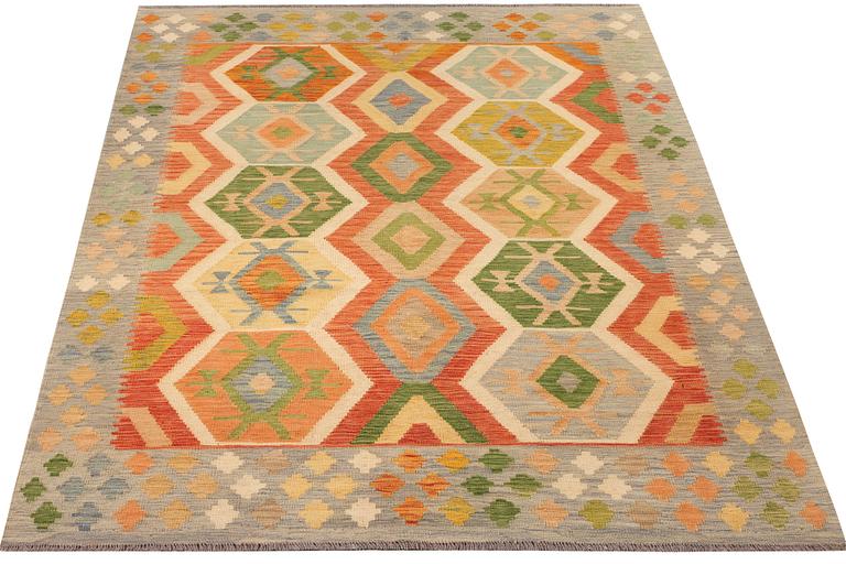 An Afghan kelim carpet, c. 237 x 169 cm.