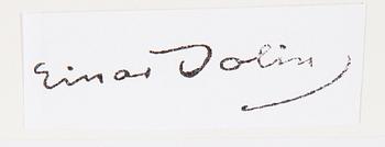 Einar Jolin, pencil on paper, stamp signed verso.