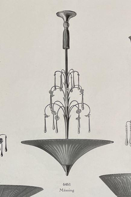 Harald Notini, a model 6461 ceiling lamp, AB Arvid Böhlmarks Lampfabrik, Sweden, 1929-35.