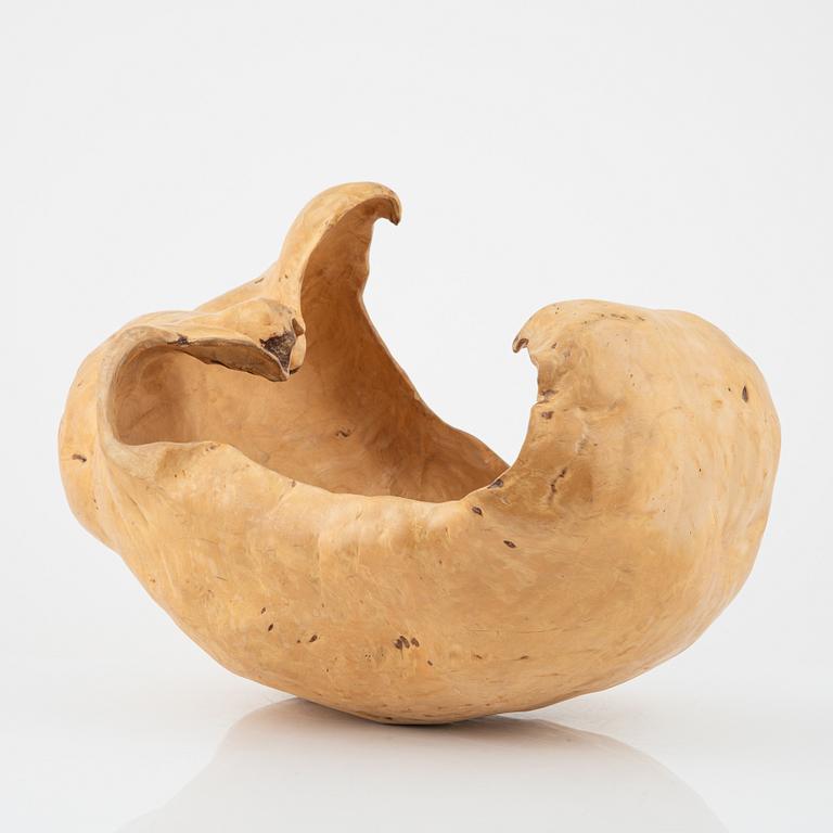 A burr wood bowl, 20th century.