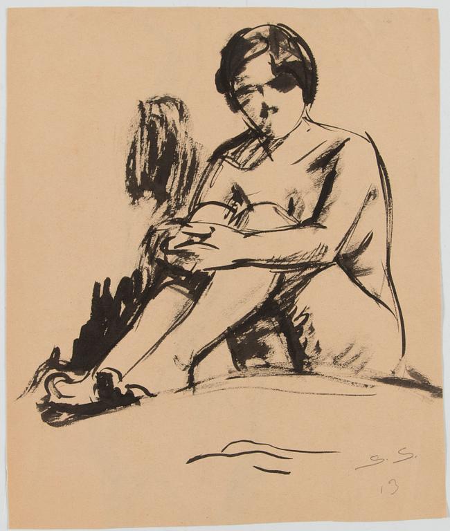 Santeri Salokivi, Nude Studies of Women, 5 pcs.