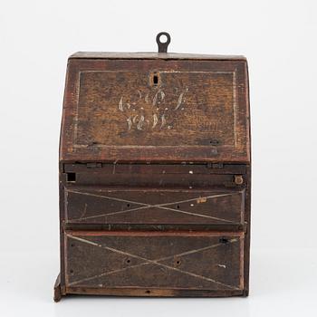 A Swedish provincial miniature secretaire, dated 1811.