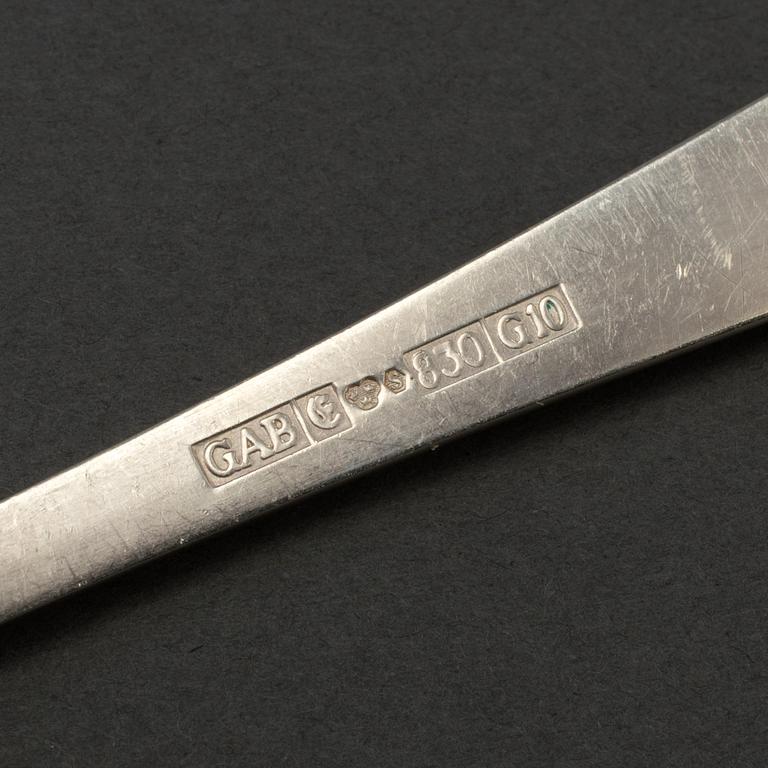 JACOB ÄNGMAN, 22 pieces of silver cutlery from GAB, Eskilstuna, 1968-81.