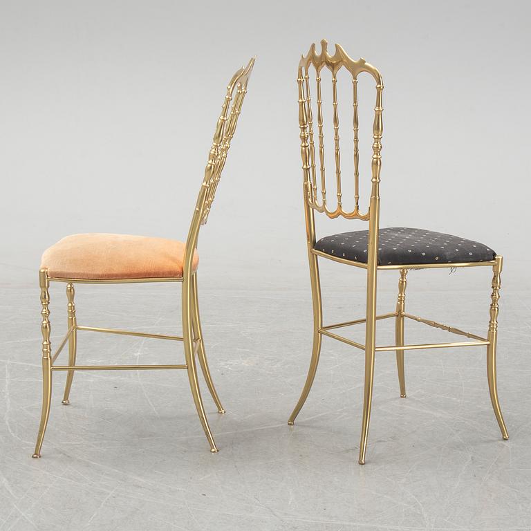A set of six brass chairs 'Chiavari' model, Italy.