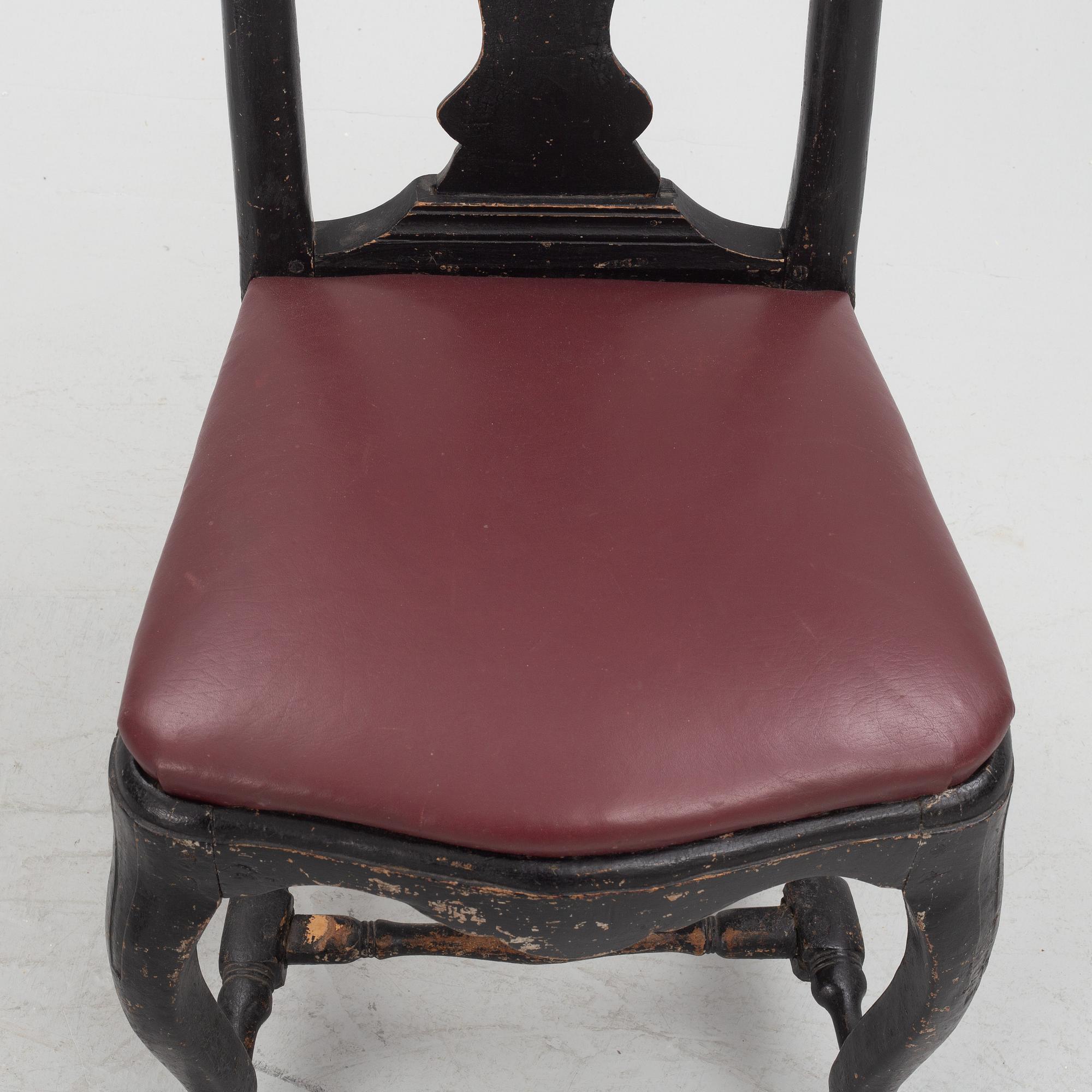 A pair of rococo chairs, mid 18th century.