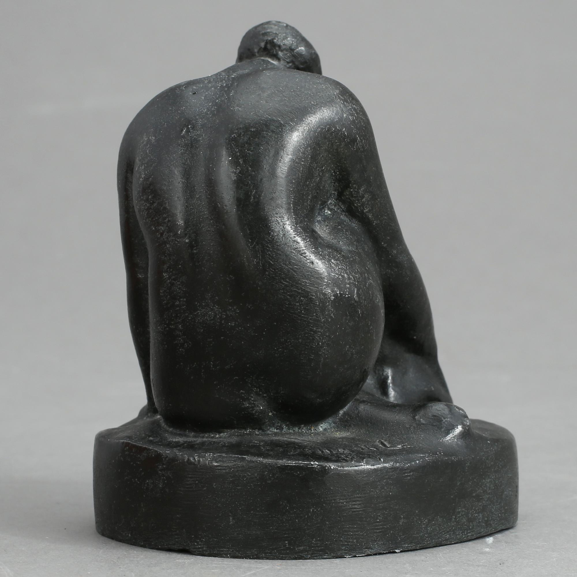 SKULPTUR, Halvar Frisendahl, patinerad metall, signerad 1917.
