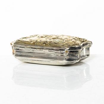 Dosa, silver, delvis förgylld, ostämplad, rokoko, 1700-tal.