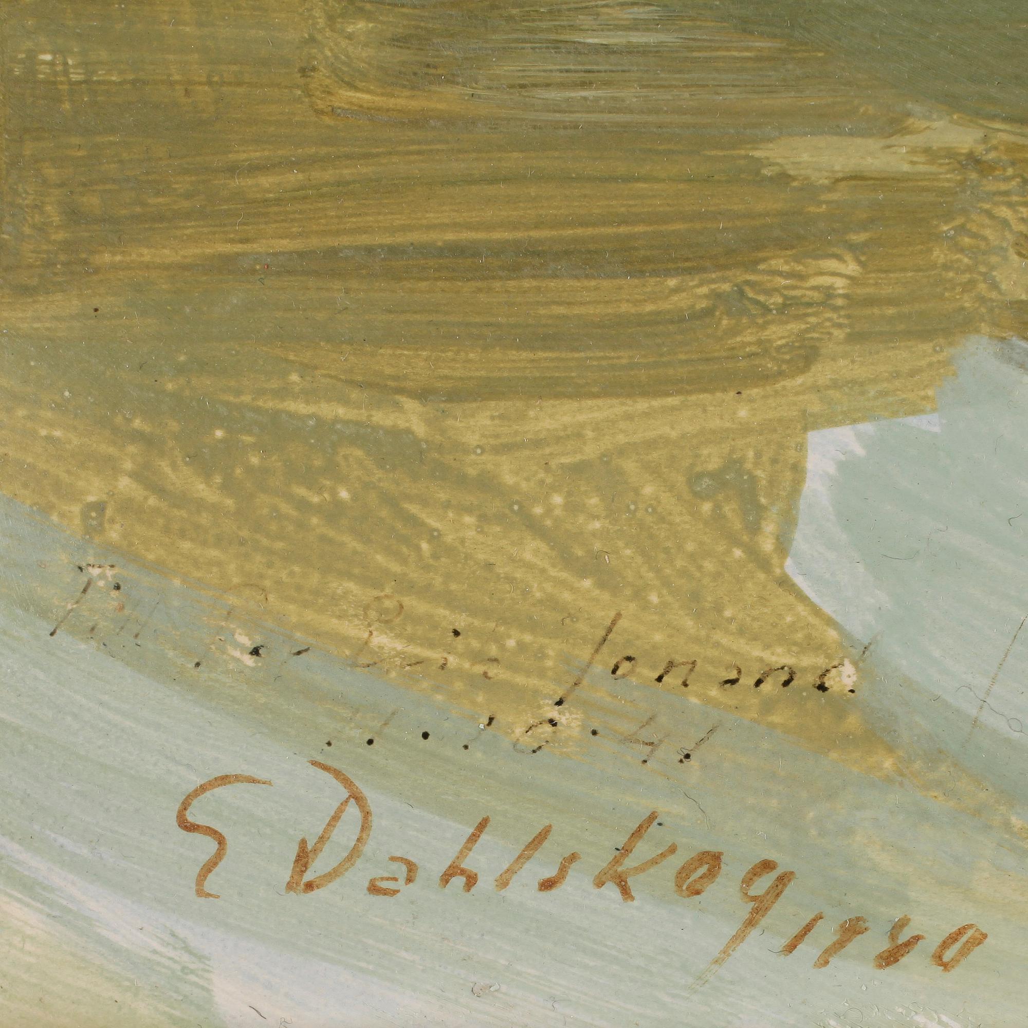 EWALD DAHLSKOG, olja på pannå. Sign E. Dahlskog och daterad 1940.