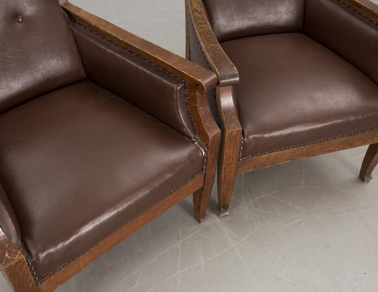 FÅTÖLJER, ett par, Jugend, 1900-talets början.