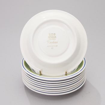 KAHVI-/TEEKUPPEJA, 9 kpl, "Krokus"-koriste Esteri Tomula, Arabia 1978-79.