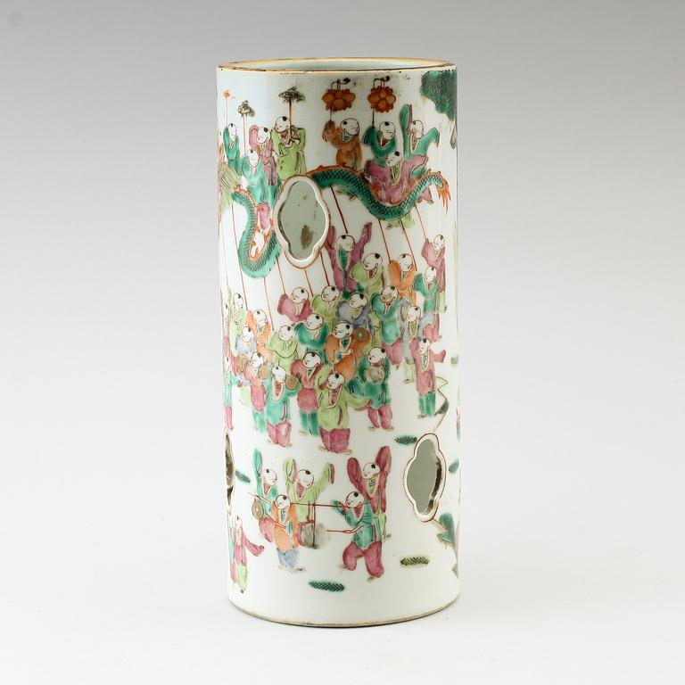 PERUKSTOCK, porslin, Kina, 1800-/1900-tal.