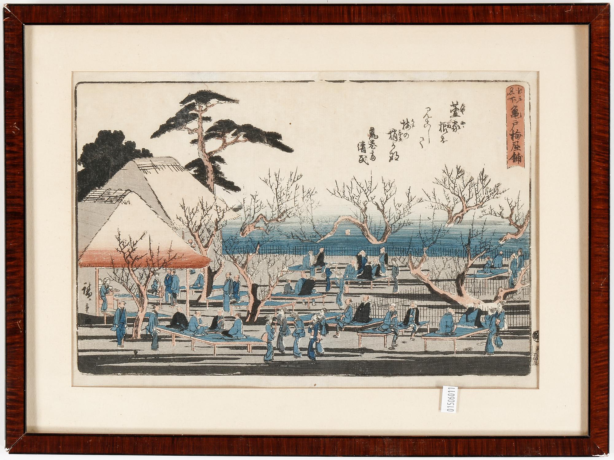 TRÄSNITT, 4 stycken, bland annat Utagawa Hiroshige, Japan, 18/1900-tal.