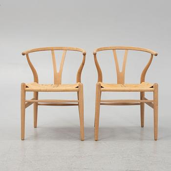 Hans J Wegner, karmstolar, 5 st, "CH 24"/ "Y-stolen", Carl Hansen & Son, Odense, Danmark.