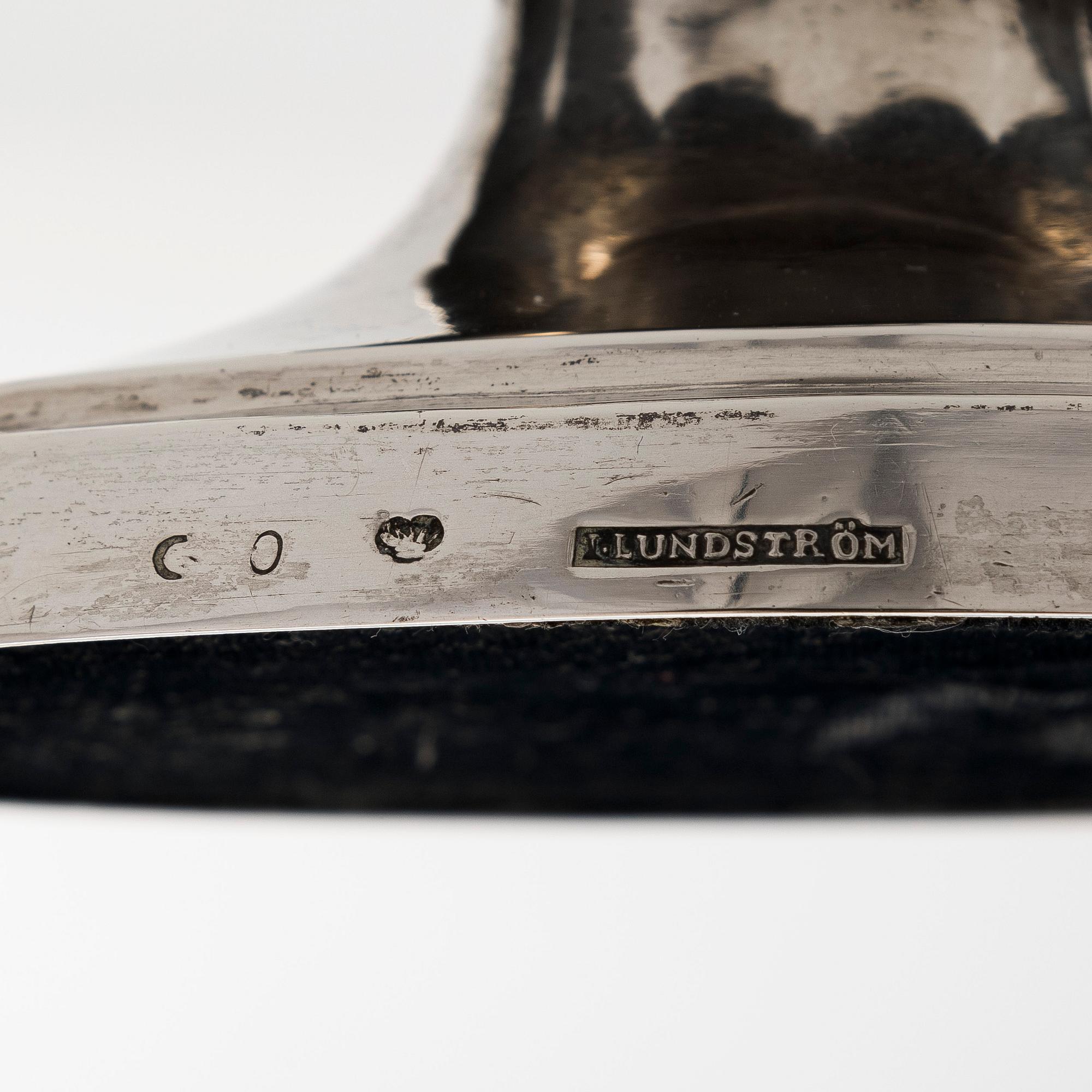 A pair of 19th-century silver candlesticks, maker's mark of Jacob Herman Lundström, Kuopio, 1823.