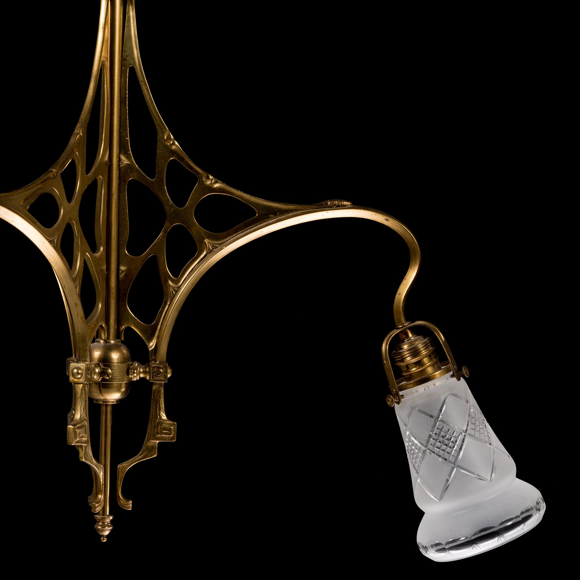 An art nouveau ceiling lamp, early 20th century.