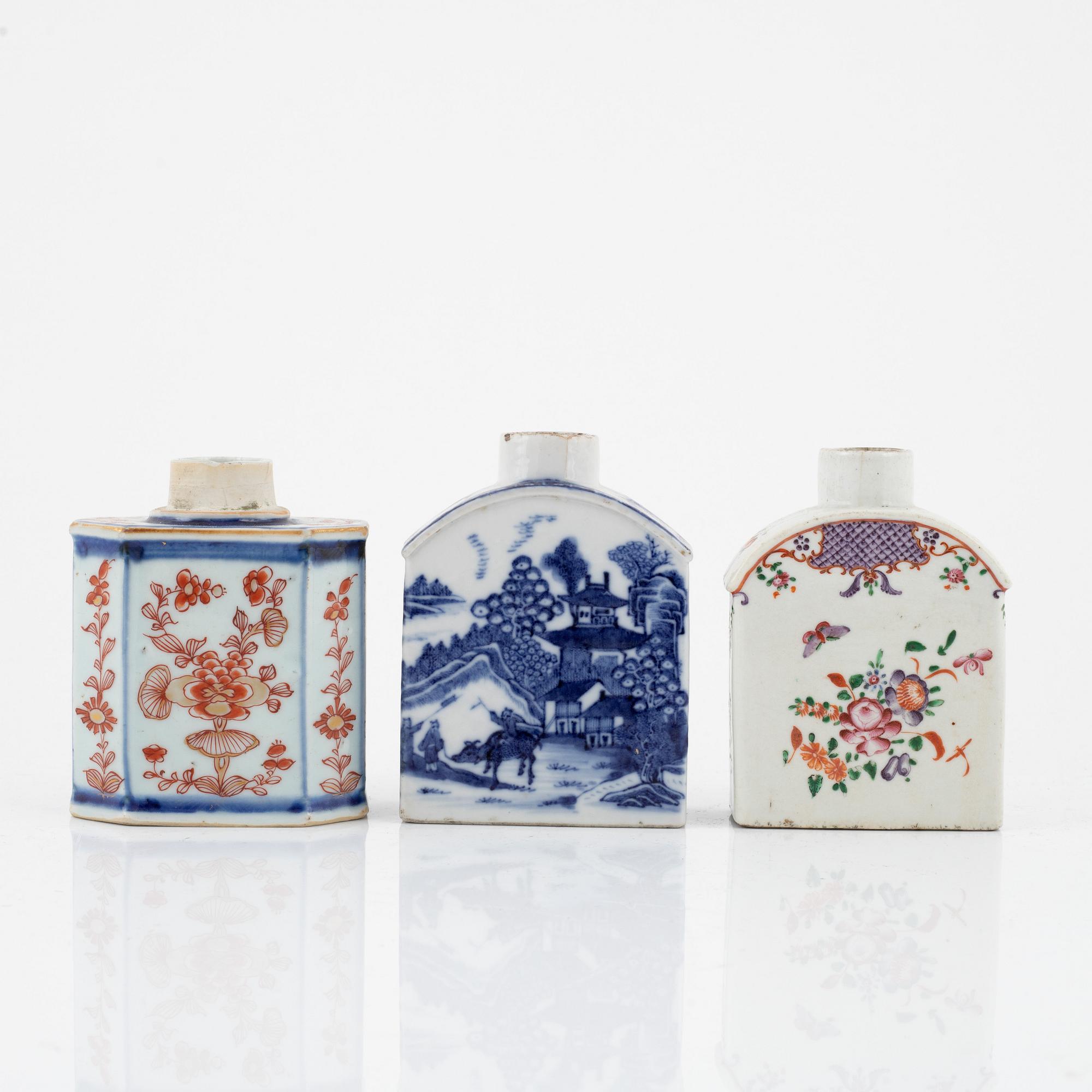Three tea caddies, Qing dynasty, Qianlong (1736-95).