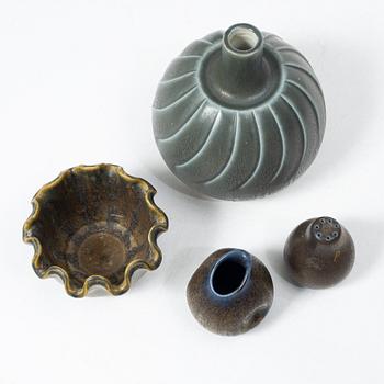 Kåge Verkstad, four ceramic pieces, Gustavsberg, Sweden, 1957-61.