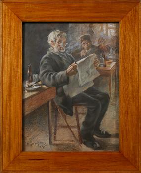 ALF WALLANDER, pastell, signerad och daterad 1890.