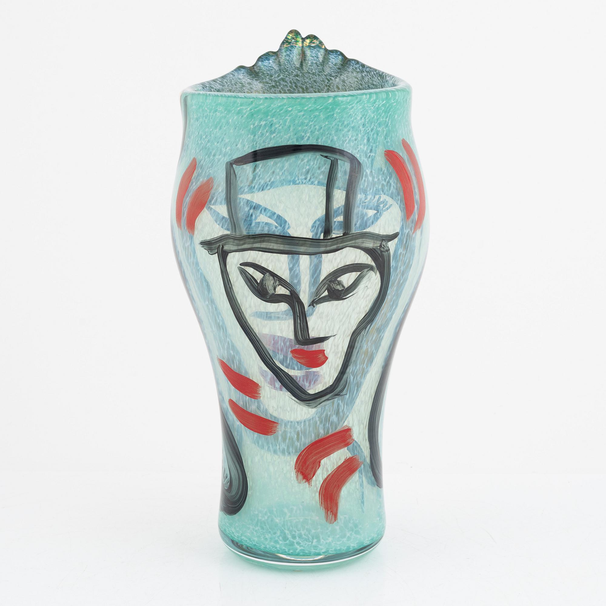 Ulrica Hydman-Vallien, an "Open Minds" vase, Jubilee edition, Kosta Boda, Sweden, 2016.