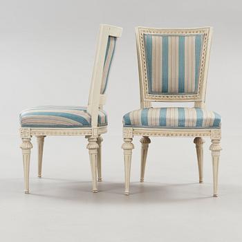 A pair of Gustavian chairs by J. E. Höglander, master 1777.