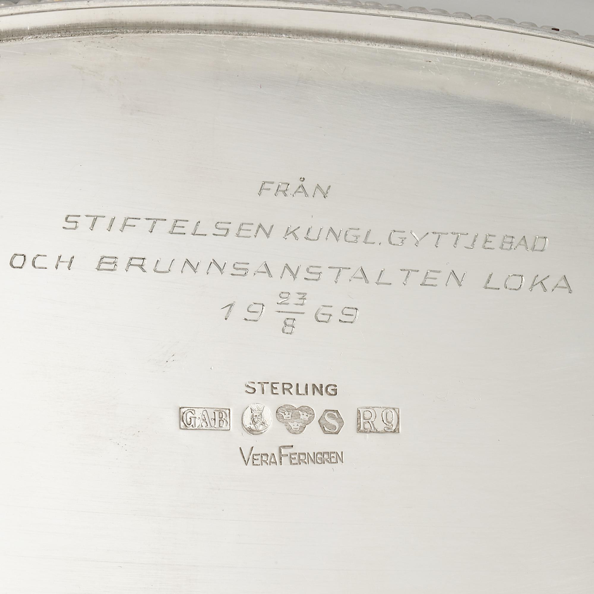 SKÅL, silver, Vera Ferngren, GAB, 1967, vikt 534 gram.