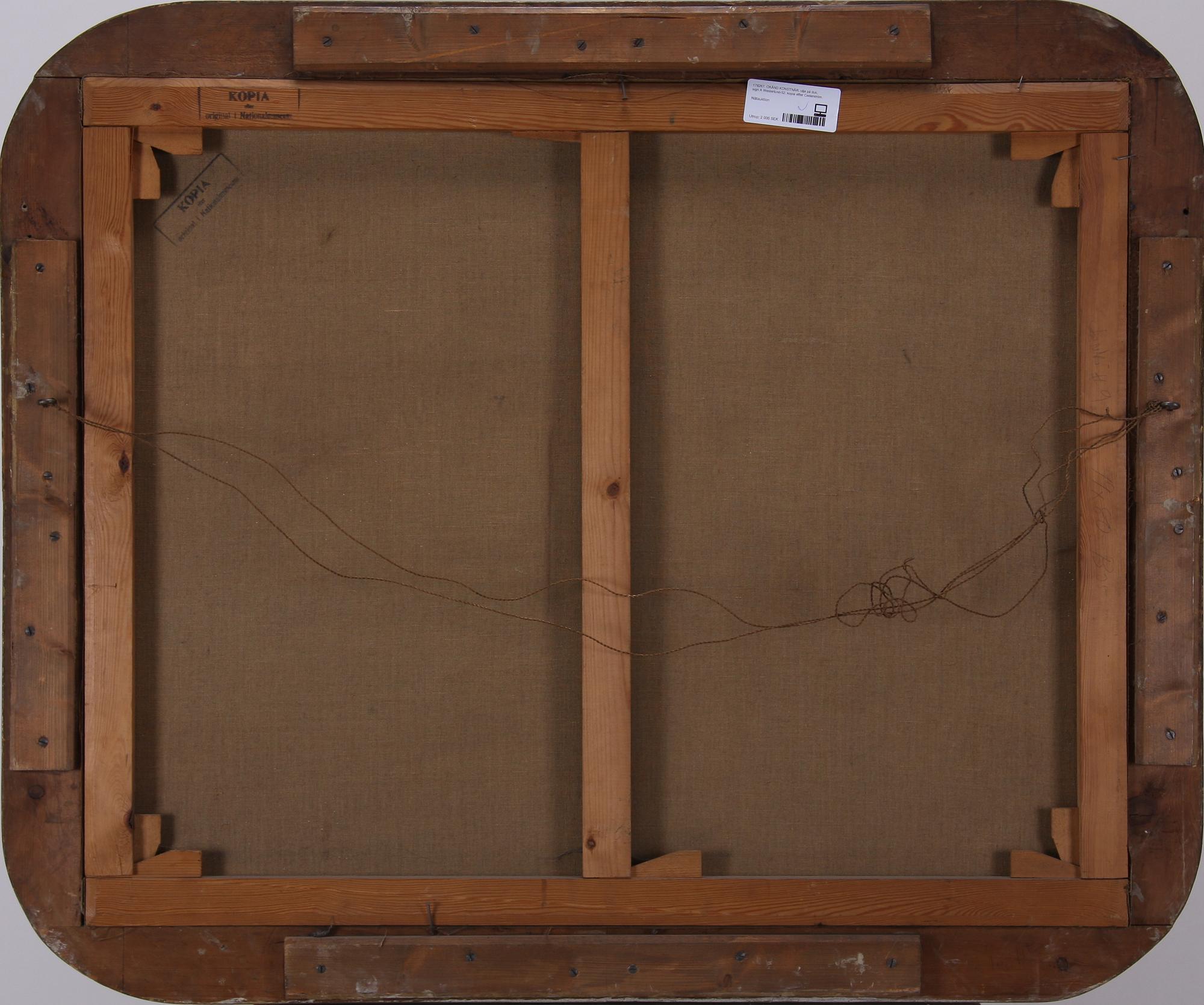 OKÄND KONSTNÄR, olja på duk, sign A Westerlund o dat -52.