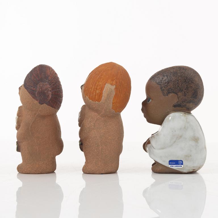 Lisa Larson, figuriner, 3 st, stengods, Gustavsberg.